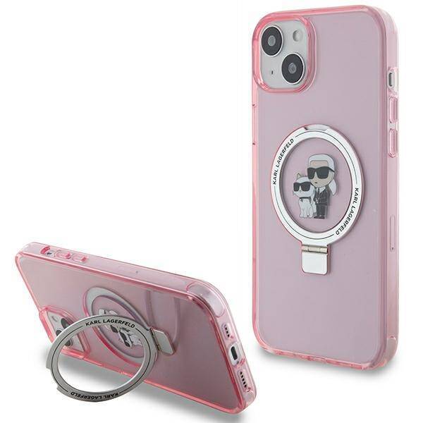 KARL LAGERFELD KLHMP15MHMRSKCP IPHONE 15 PLUS / 14 PLUS 6.7 "PINK / PINK HARDCASE RING STAND KARL & CHUPETTTE MAGSAFE