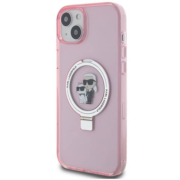 KARL LAGERFELD KLHMP15MHMRSKCP IPHONE 15 PLUS / 14 PLUS 6.7 "PINK / PINK HARDCASE RING STAND KARL & CHUPETTTE MAGSAFE