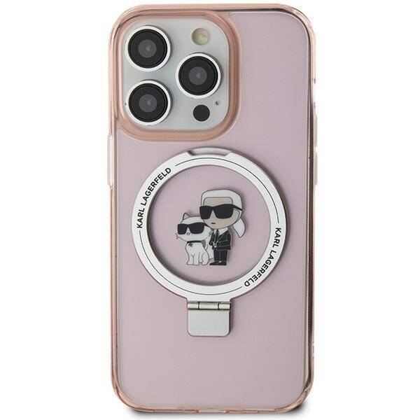 KARL LAGERFELD KLHMP15MHMRSKCP IPHONE 15 PLUS / 14 PLUS 6.7 "PINK / PINK HARDCASE RING STAND KARL & CHUPETTTE MAGSAFE