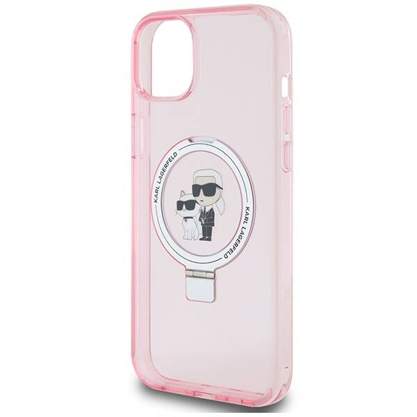 KARL LAGERFELD KLHMP15MHMRSKCP IPHONE 15 PLUS / 14 PLUS 6.7 "PINK / PINK HARDCASE RING STAND KARL & CHUPETTTE MAGSAFE