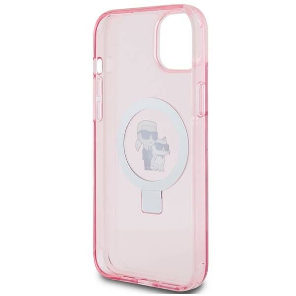 KARL LAGERFELD KLHMP15MHMRSKCP IPHONE 15 PLUS / 14 PLUS 6.7 "PINK / PINK HARDCASE RING STAND KARL & CHUPETTTE MAGSAFE