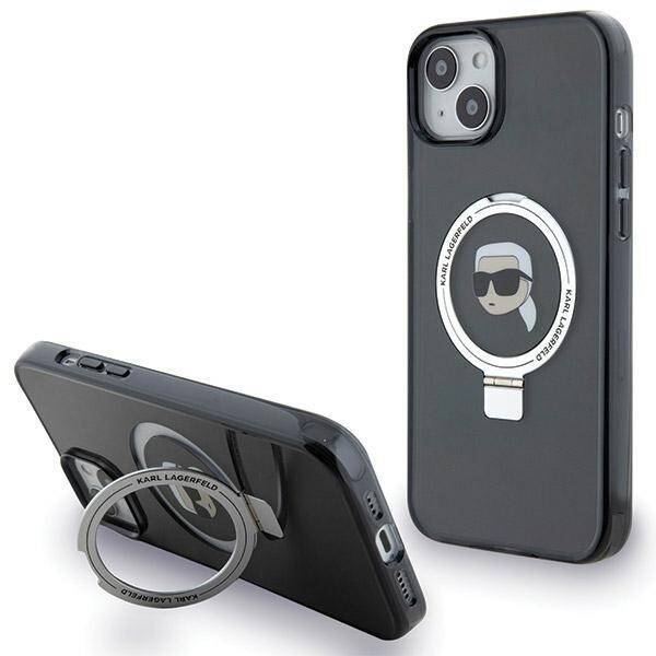 KARL LAGERFELD KLHMP15MHMRSKHK IPHONE 15 PLUS / 14 PLUS 6.7 "BLACK / BLACK HARDCASE RING STAND KARL HEAD MAGSAFE