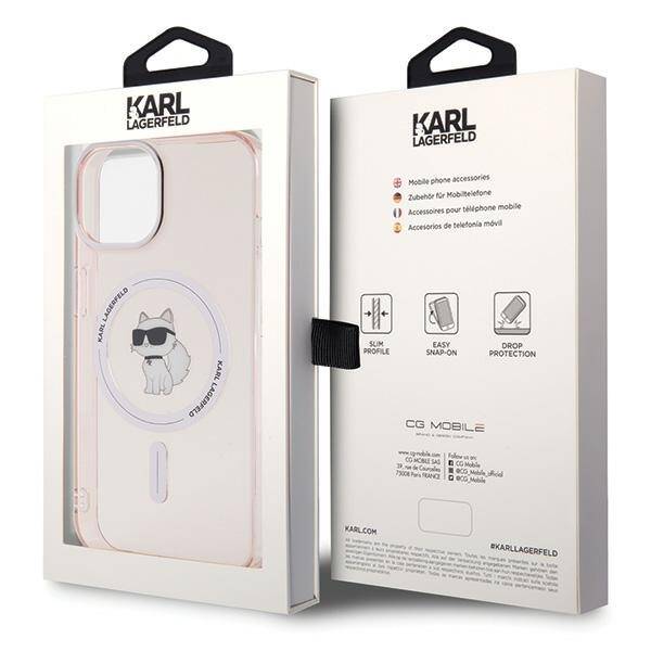 KARL LAGERFELD KLHMP15SHFCNOP IPHONE 15/14/16 6.1 "PINK / PINK HARDCASE IML CHOUPETTE MAGSAFE