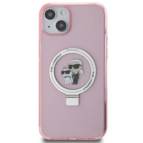 KARL LAGERFELD KLHMP15SHMRSKCP IPHONE 15/14/16 6.1 "PINK / PINK HARDCASE RING STAND KARL & CHUPETTTE MAGSAFE