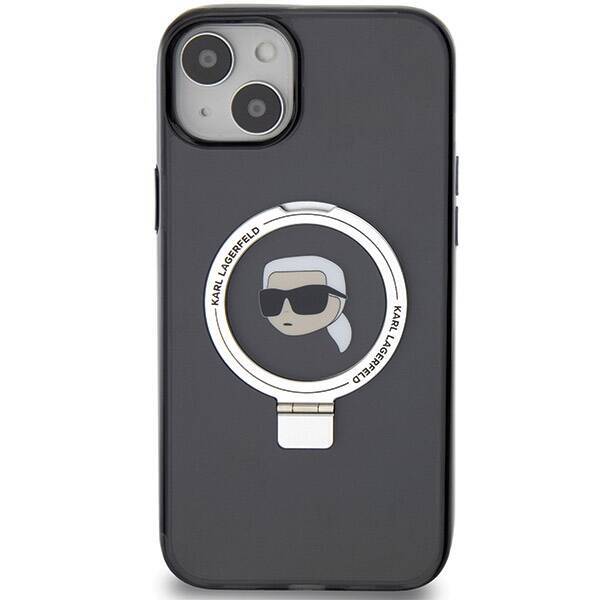 KARL LAGERFELD KLHMP15SHMRSKHK IPHONE 15/14/13 6.1 "BLACK / BLACK HARDCASE RING STAND KARL HEAD MAGSAFE