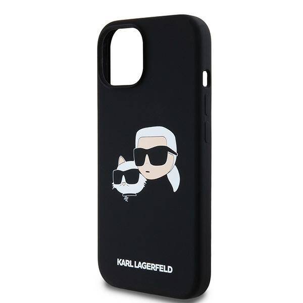 KARL LAGERFELD KLHMP15SSKCHPPLK IPHONE 15 / 14 / 13 6.1" BLACK/BLACK HARDCASE SILICONE KARL & CHOUPETTE MAGSAFE