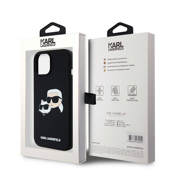 KARL LAGERFELD KLHMP15SSKCHPPLK IPHONE 15 / 14 / 13 6.1" BLACK/BLACK HARDCASE SILICONE KARL & CHOUPETTE MAGSAFE