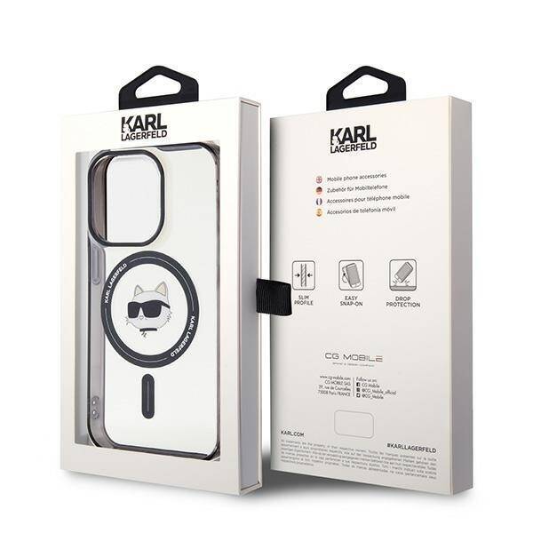 KARL LAGERFELD KLHMP15XHCHNOTK IPHONE 15 PRO MAX 6.7 "TRANSPARENT HARDCASE IML CHAPETTE`S HEAD MAGSAFE