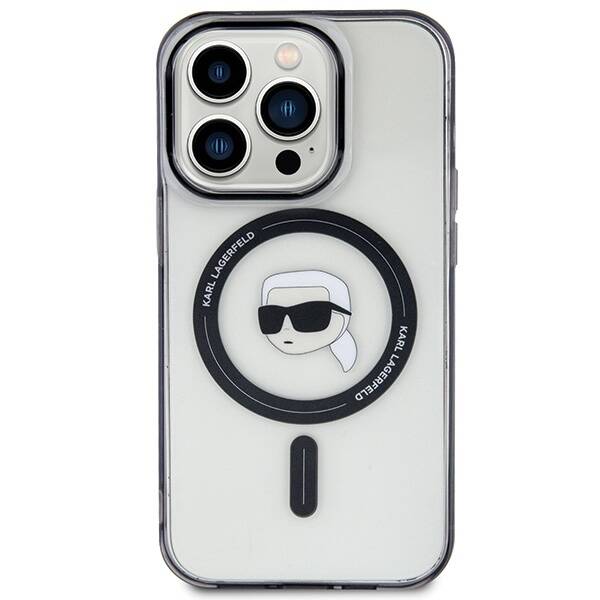 KARL LAGERFELD KLHMP15XHKHNOTK IPHONE 15 PRO MAX 6.7 "TRANSPARENT HARDCASE IML KARL`S HEAD MAGSAFE