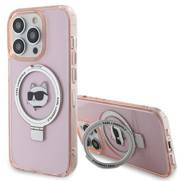 KARL LAGERFELD KLHMP15XHMRSCHP IPHONE 15 PRO MAX 6.7 "PINK/PINK HARDCASE RING STAND CHOUPETTE HEAD MAGSAFE