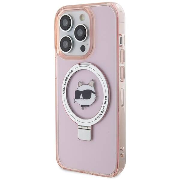 KARL LAGERFELD KLHMP15XHMRSCHP IPHONE 15 PRO MAX 6.7 "PINK/PINK HARDCASE RING STAND CHOUPETTE HEAD MAGSAFE