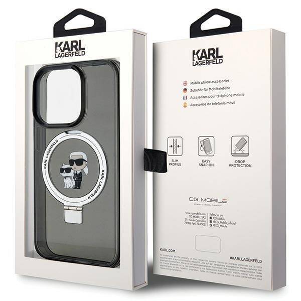 KARL LAGERFELD KLHMP15XHMRSKCK IPHONE 15 PRO MAX 6.7 "BLACK/BLACK HARDCASE RING STAND KARL & CHUPETTTE MAGSAFE