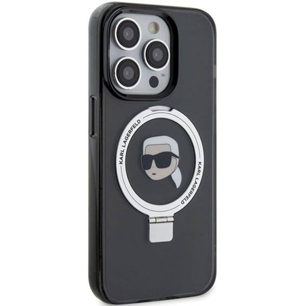 KARL LAGERFELD KLHMP15XHMRSKHK IPHONE 15 PRO MAX 6.7 "BLACK/BLACK HARDCASE RING STANDARD KARL HEAD MAGSAFE