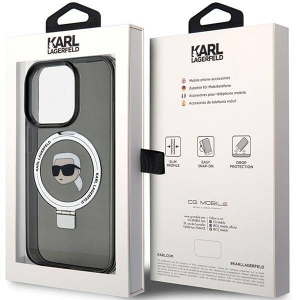 KARL LAGERFELD KLHMP15XHMRSKHK IPHONE 15 PRO MAX 6.7 "BLACK/BLACK HARDCASE RING STANDARD KARL HEAD MAGSAFE