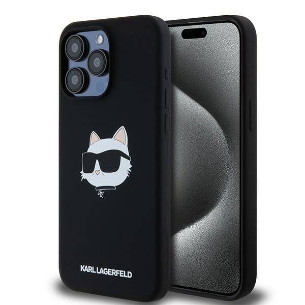 KARL LAGERFELD KLHMP15XSCHPPLK IPHONE 15 PRO MAX 6.7" BLACK/BLACK HARDCASE SILICONE CHOUPETTE HEAD MAGSAFE