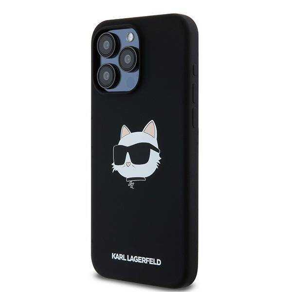 KARL LAGERFELD KLHMP15XSCHPPLK IPHONE 15 PRO MAX 6.7" BLACK/BLACK HARDCASE SILICONE CHOUPETTE HEAD MAGSAFE