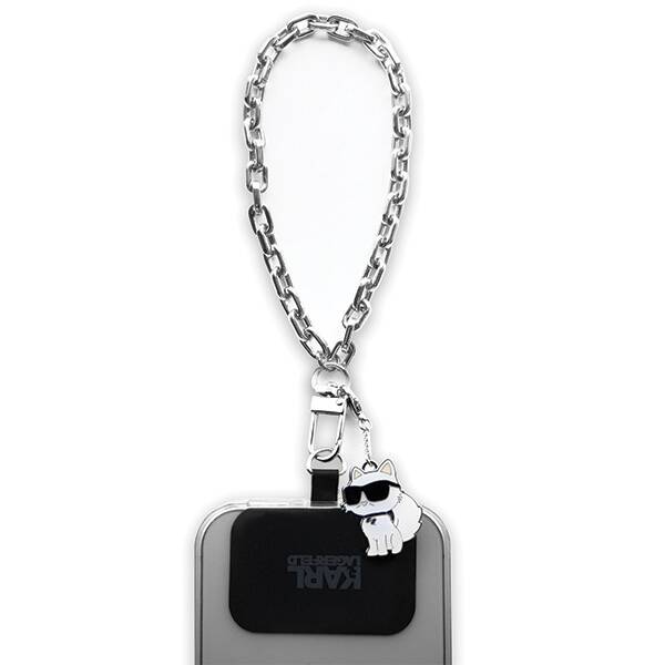 KARL LAGERFELD KLUCHCSKPK UNIVERSAL HAND STRAP CHUPETTE SILVER/SILVER