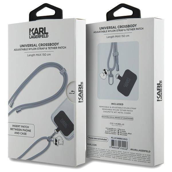 KARL LAGERFELD KLUCNMSCKIG UNIVERSAL CBDY CORD PASEK GRAY/GRAY