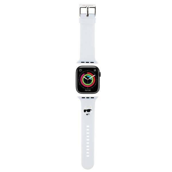 KARL LAGERFELD PAST KLAWMSLCNH APPLE WATCH 38/40/41MM BIAŁY/WHITE STRAP 3D RUBBER CHOUPETTE HEADS