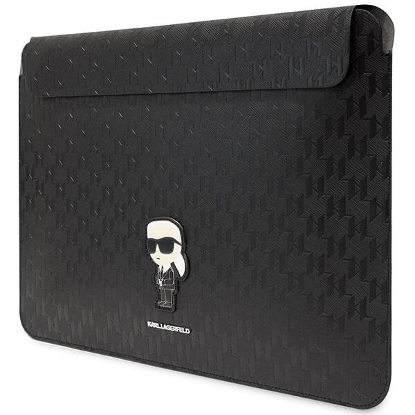 KARL LAGERFELD SLEEVE KLCS14SAKHPKK 14 "BLACK/BLACK SAFFIANO IKONIK MONOGRAM