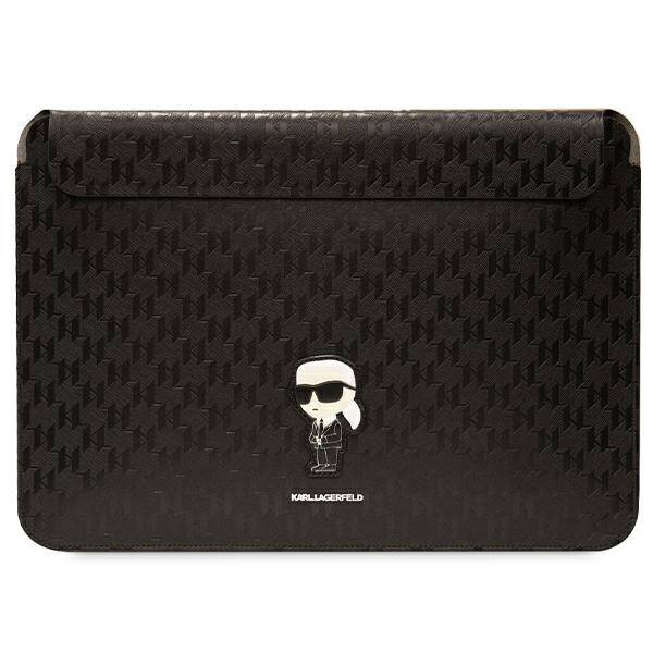 KARL LAGERFELD SLEEVE KLCS16SAKHPKK 16 "BLACK/BLACK SAFFIANO IKONIK MONOGRAM