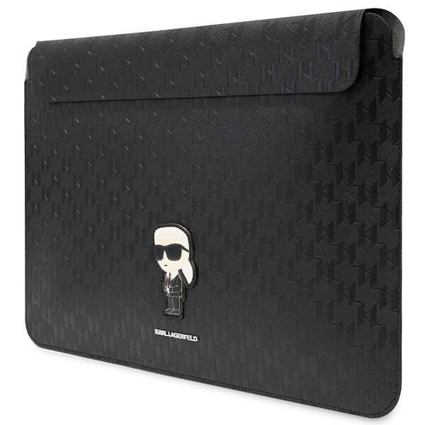 KARL LAGERFELD SLEEVE KLCS16SAKHPKK 16 "BLACK/BLACK SAFFIANO IKONIK MONOGRAM