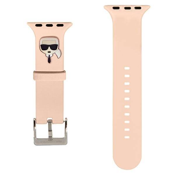 KARL LAGERFELD STRAP KLAWLSLKP APPLE WATCH 42/44/45/49MM PINK/PINK STRAP SILICONE KARL HEADS