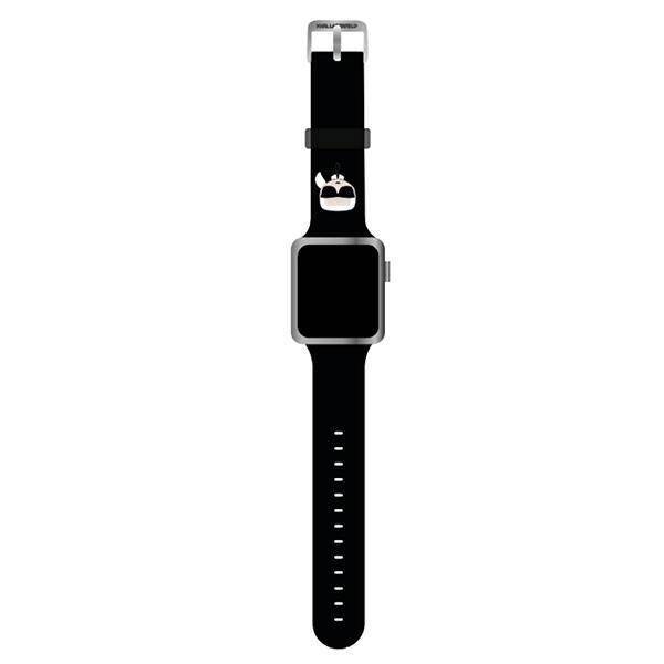 KARL LAGERFELD STRAP KLAWMSLKK APPLE WATCH 38/40/41MM BLACK/BLACK STRAP SILICONE KARL HEADS