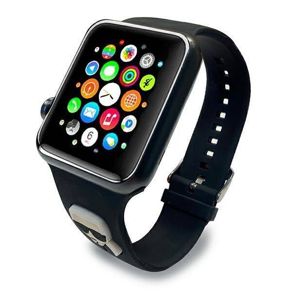 KARL LAGERFELD STRAP KLAWMSLKK APPLE WATCH 38/40/41MM BLACK/BLACK STRAP SILICONE KARL HEADS