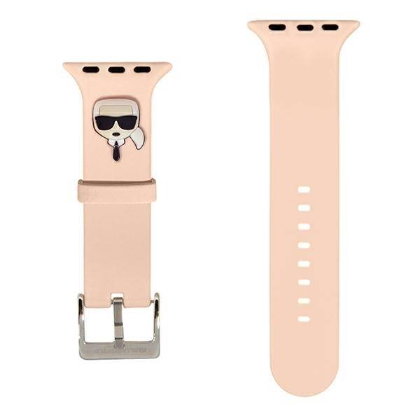 KARL LAGERFELD STRAP KLAWMSLKP APPLE WATCH 38/40/41MM PINK/PINK STRAP SILICONE KARL HEADS