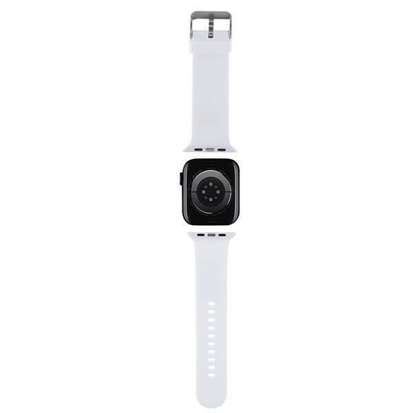 KARL LAGERFELD STRAP KLWLSLCNH APPLE WATCH 42/44/45/49MM BIAŁY/WHITE STRAP 3D RUBBER CHOUPETTE HEAD