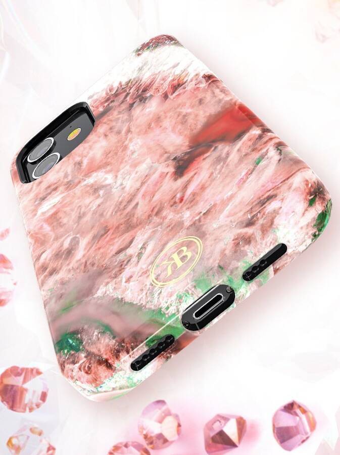 KINGXBAR AGATE SERIES CASE DECORATED PRINTED AGATE IPHONE 12 MINI GREEN