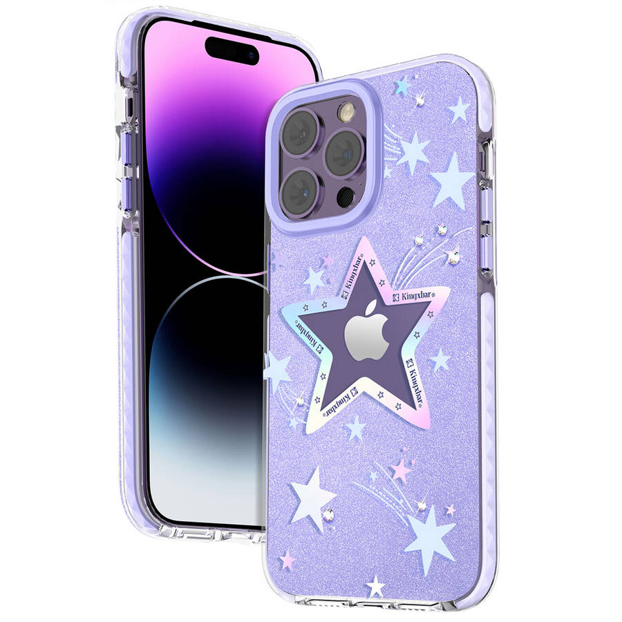 KINGXBAR HEART STAR SERIES CASE FOR IPHONE 14 PLUS PURPLE STAR CASE