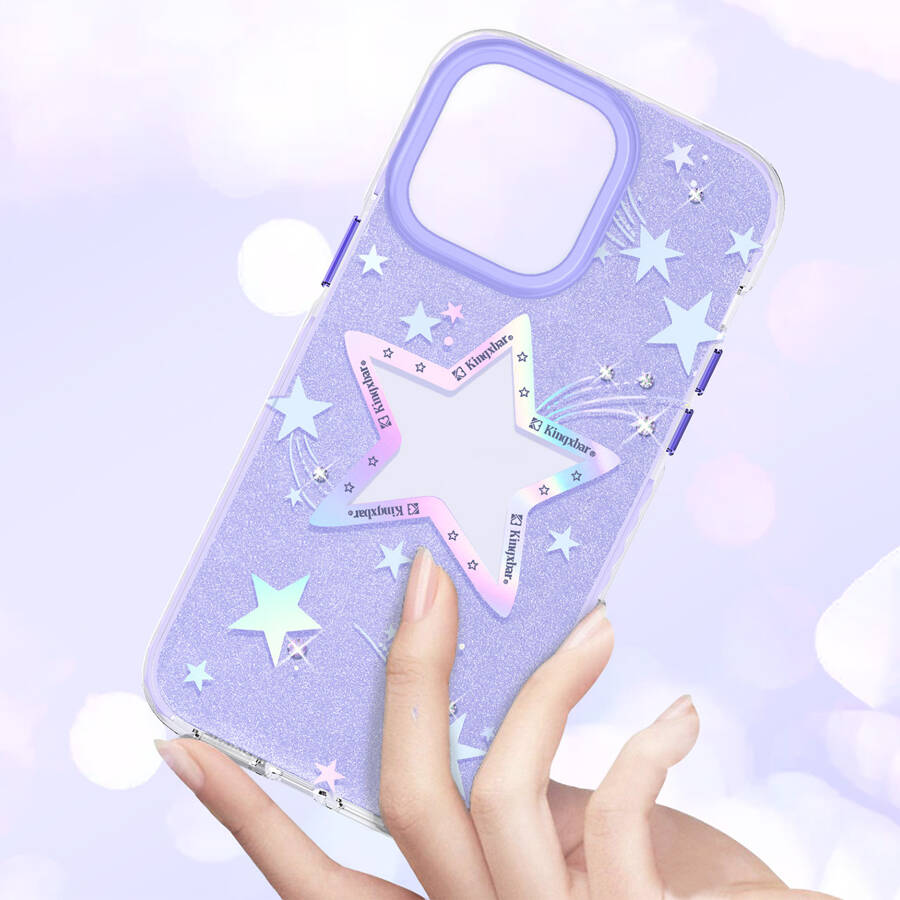 KINGXBAR HEART STAR SERIES CASE FOR IPHONE 14 PLUS PURPLE STAR CASE