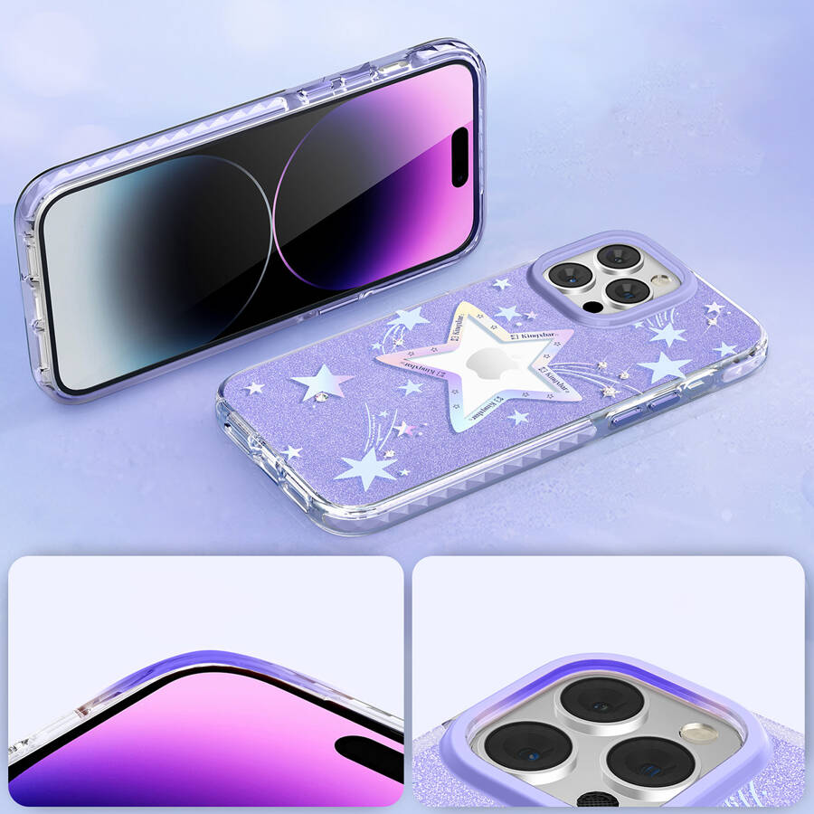 KINGXBAR HEART STAR SERIES CASE FOR IPHONE 14 PLUS PURPLE STAR CASE