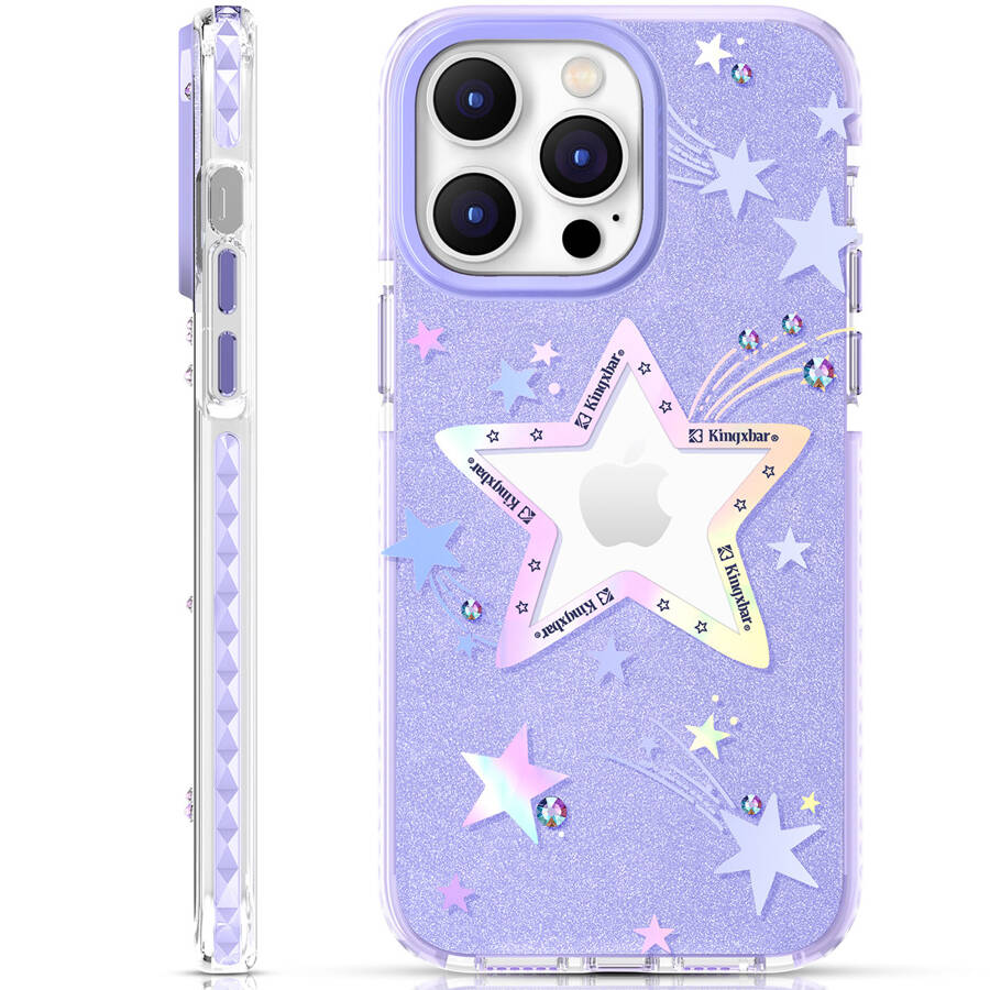 KINGXBAR HEART STAR SERIES CASE FOR IPHONE 14 PLUS PURPLE STAR CASE