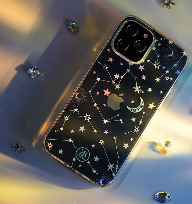 KINGXBAR LUCKY SERIES CASE DECORATED WITH ORIGINAL SWAROVSKI CRYSTALS IPHONE 12 MINI TRANSPARENT (CLOVER)