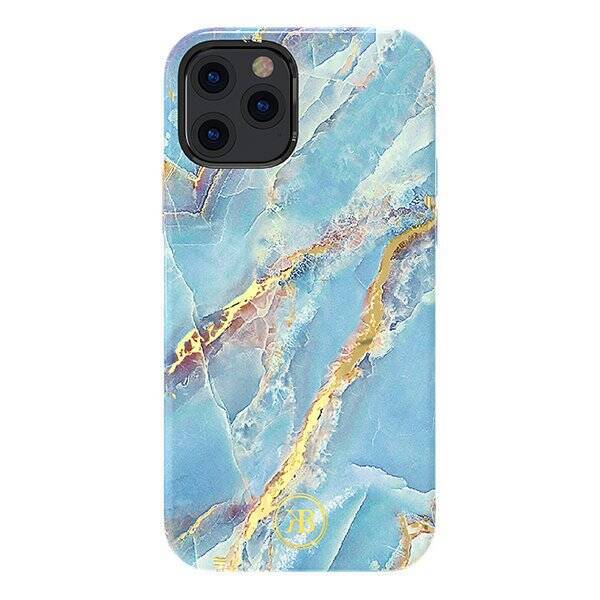 KINGXBAR MARBLE SERIES CASE DECORATED PRINTED MARBLE IPHONE 12 MINI BLUE