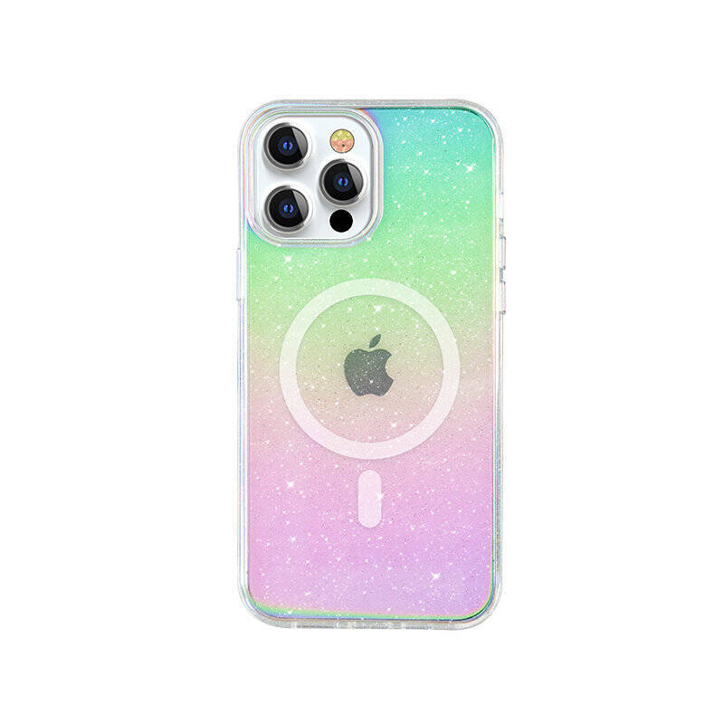 KINGXBAR PQY ELEGANT SERIES MAGNETIC CASE FOR IPHONE 13 PRO COVER RAINBOW COVER (MAGSAFE COMPATIBLE)