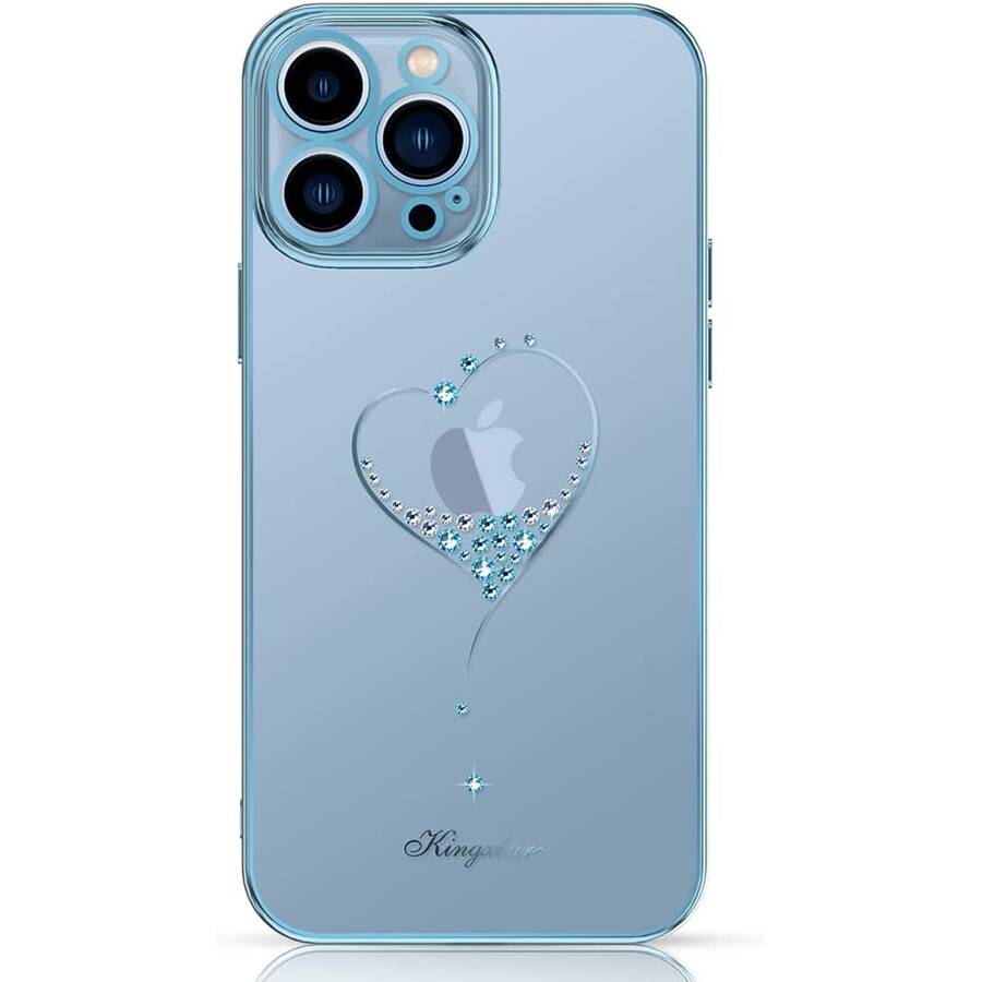 KINGXBAR WISH SERIES CASE DECORATED WITH CRYSTALS IPHONE 13 PRO BLUE