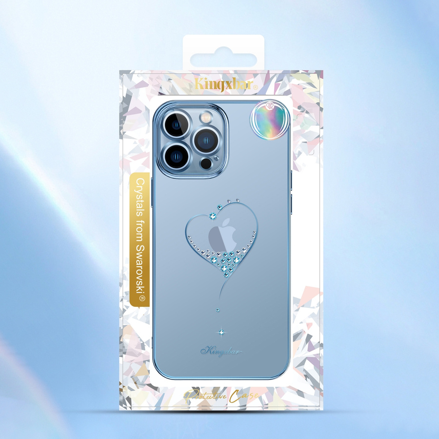 KINGXBAR WISH SERIES CASE DECORATED WITH CRYSTALS IPHONE 13 PRO BLUE