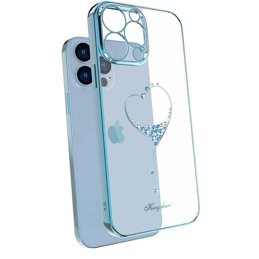 KINGXBAR WISH SERIES CASE DECORATED WITH CRYSTALS IPHONE 13 PRO BLUE