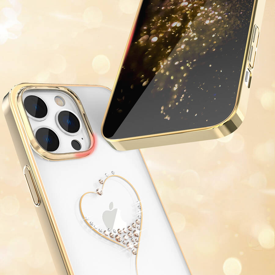 KINGXBAR WISH SERIES CASE FOR IPHONE 14 PRO DECORATED WITH GOLDEN CRYSTALS