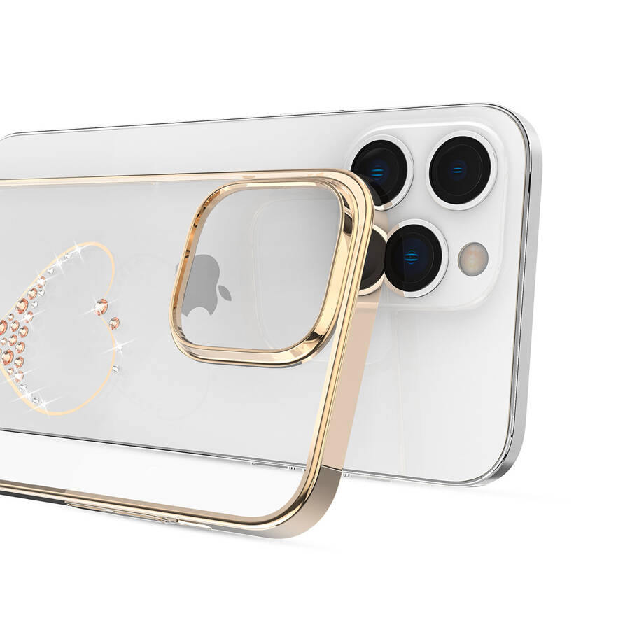 KINGXBAR WISH SERIES CASE FOR IPHONE 14 PRO DECORATED WITH GOLDEN CRYSTALS