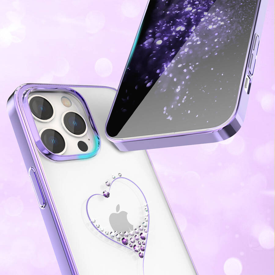 KINGXBAR WISH SERIES CASE FOR IPHONE 14 PRO MAX DECORATED WITH PURPLE CRYSTALS