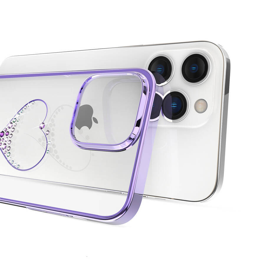 KINGXBAR WISH SERIES CASE FOR IPHONE 14 PRO MAX DECORATED WITH PURPLE CRYSTALS