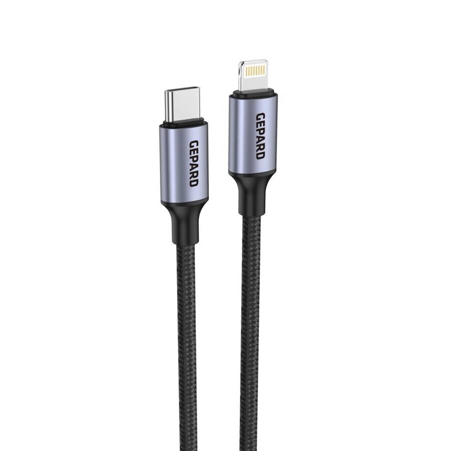 Kabel GEPARD USB-C - Lightning PD20W metal head 1,2m