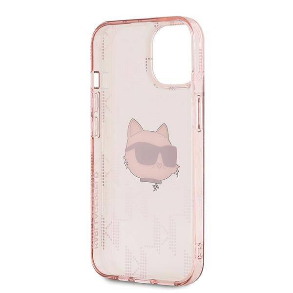 Karl Lagerfeld KLHCP14SHKLPCHP iPhone 14 / 15 / 13 6.1" różowy/pink hardcase IML Choupette Head & Monogram