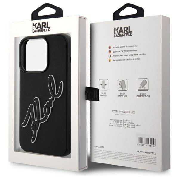 Karl Lagerfeld KLHCP15L3DRKSDLK iPhone    15 Pro 6.1" czarny/black hardcase 3D Rubber Signature