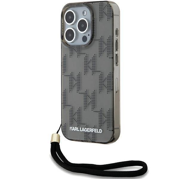 Karl Lagerfeld KLHCP15LHKDPNSK iPhone 15 Pro 6.1" czarny/black hardcase IML Mono KL Pattern & Cord